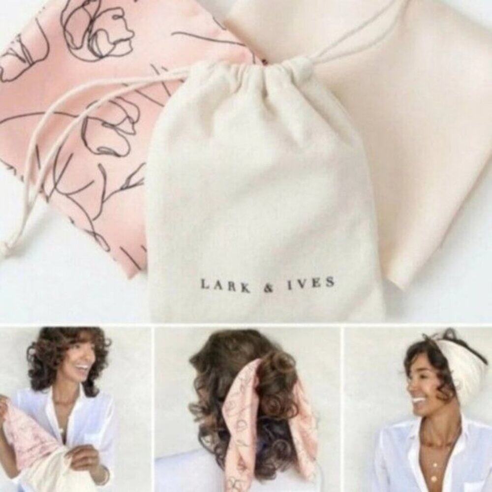 Lark & Ives Hair Scarf Set NEW A cute duo of silky hair scarfs in pink and black